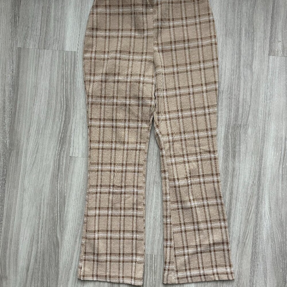 ALTAR'D STATE Cropped Plaid Kick Flare Pants S